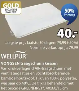 Jysk Wellpur Vongsen traagschuim kussen aanbieding