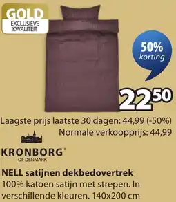 Jysk Kronborg Nell satijnen dekbedovertrek aanbieding