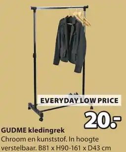 Jysk Gudme kledingrek aanbieding