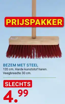 Kluswijs Bezem met steel aanbieding