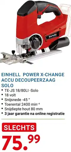 Kluswijs Einhell power x-change accu decoupeerzaag solo aanbieding