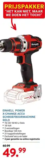 Kluswijs Einhell power x-change accu schroefboormachine solo aanbieding
