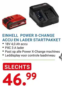 Kluswijs Einhell power x-change accu en lader startpakket aanbieding