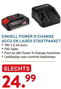 Kluswijs Einhell power x-change accu en lader startpakket aanbieding