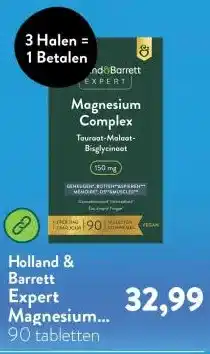 Holland & Barrett Expert Magnesium Complex Tauraat-Malaat-Bisglycinaat 150mg aanbieding