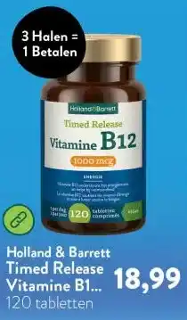 Holland & Barrett Timed Release Vitamine B12 1000mcg - 120 tabletten aanbieding
