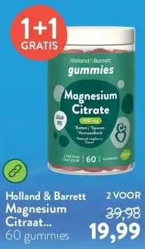 Holland & Barrett Magnesium Citraat Gummies 100mg - 60 gummies aanbieding