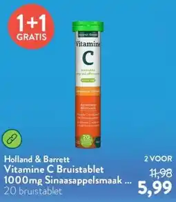 Holland & Barrett Vitamine C Bruistablet 1000mg Sinaasappelsmaak - 20 bruistabletten aanbieding