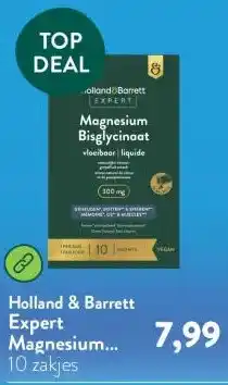 Holland & Barrett Expert Magnesium Bisglycinaat Vloeibaar 300 mg - 10 sachets aanbieding