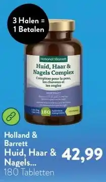 Holland & Barrett Huid, Haar & Nagels Complex - 180 tabletten aanbieding
