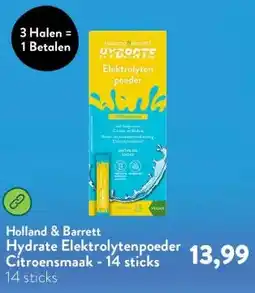Holland & Barrett Hydrate Elektrolytenpoeder Citroensmaak - 14 sticks aanbieding