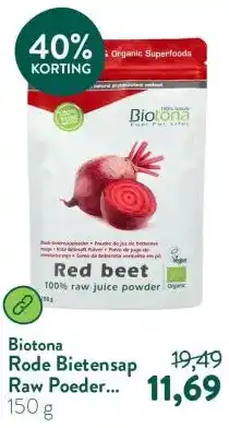 Holland & Barrett Rode Bietensap Raw Poeder BIO aanbieding