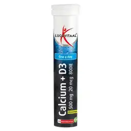 Etos Lucovitaal Calcium & D3 800 IE Citroensmaak Bruistabletten 20 stuks aanbieding