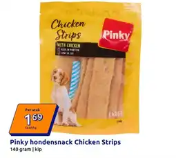 Action Pinky hondensnack Chicken Strips aanbieding