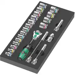 Alternate Wera 9721 Schuimrubberen inzetstuk met 8000 B Zyklop ratel 3/8 Set 1, 23-delig gereedschapsset aanbieding