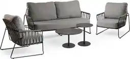 Intratuin Tierra Outdoor 4-zits loungeset Rivera zwart aanbieding