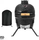 Bol.com Aviro Kamado BBQ Egg - 13 Inch - Inclusief Hoes - Houtskoolbarbecue - Ø 27 CM - Zwart aanbieding
