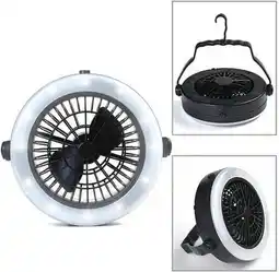 Bol.com Benson Ventilatoren met LED Verlichting - 2 stuks - Met Haak Om Te bevestigen Aan Plafond Of Tent aanbieding