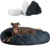 Bol.com Happysnoots Donut Hondenmand 100cm - Grijs Hondenbed - Dog Bed - Wasbaar Hondenkussen aanbieding