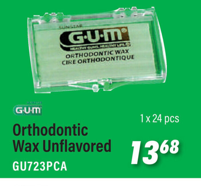 GUM Orthodontic Wax Unflavored 1 x 24 pcs aanbieding bij Ortho trends