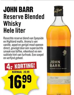 Dirck 3 John Barr Reserve Blended Whisky aanbieding