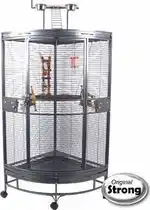 Bol.com Strong Nadia Silvertone Papegaaienkooi - Grijs - XL - 64 x 64 x 168 cm aanbieding