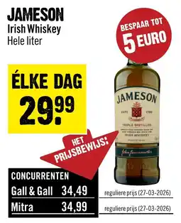 Dirck 3 Jameson Irish Whiskey aanbieding