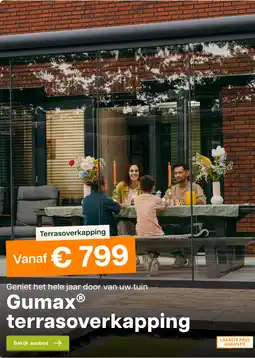 Tuinmaximaal Gumax terrasoverkapping aanbieding