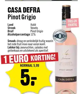 Dirck 3 Casa Defra Pinot Grigio aanbieding