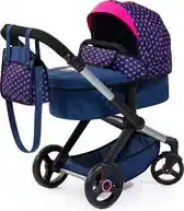Bol.com Bayer Design Combi Dolls Pram XEO - 72 x 38 x 65 cm - Poppenwagen - Blauw en Roze aanbieding