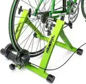 Bol.com hometrainer fiets - 6 versnellingen - voor 26-28 inch - max. 120 kg - groen aanbieding
