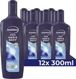 Bol.com Andrelon Shampoo Hair & Body 300ML - 12 Stuks - Voordeelverpakking aanbieding