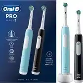 Bol.com Oral-B PRO 1 - Elektrische Tandenborstel Blauw + Extra Body Zwart aanbieding