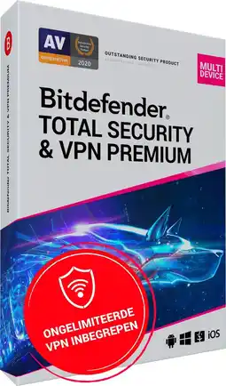 Bol.com Bitdefender Total Security 2022 + VPN - 12 maanden/5 apparaten - Nederlands (PC/MAC) aanbieding