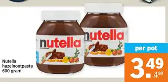 Albert Heijn Nutella hazelnootpasta 600g aanbieding