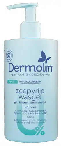 De Online Drogist Dermolin Hydra Hypoallergenic Zeepvrije Wasgel 90ML aanbieding