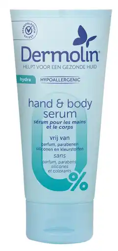 De Online Drogist Dermolin Hand & Body Serum 450ML aanbieding