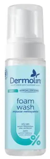 De Online Drogist Dermolin Hydra Hypoallergenic Foam Wash 180ML aanbieding