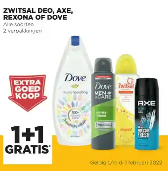 Jumbo Zwitsal deo, axe, rexona of dove aanbieding