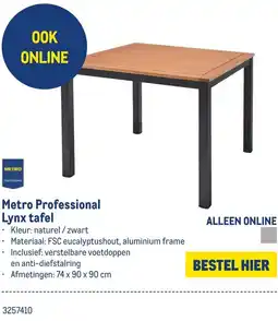 Makro Metro Professional Lynx tafel aanbieding