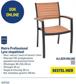 Makro Metro Professional Lynx stapelstoel aanbieding