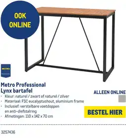 Makro Metro Professional Lynx bartafel aanbieding