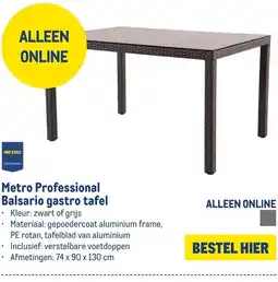 Makro Metro Professional Balsario gastro tafel aanbieding