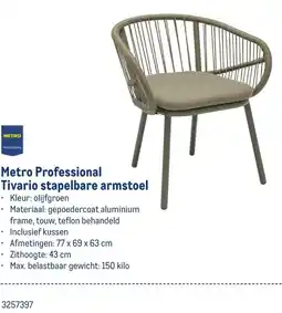 Makro Metro Professional Tivario stapelbare armstoel aanbieding