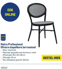 Makro Metro Professional Olivara stapelbare terrasstoel aanbieding