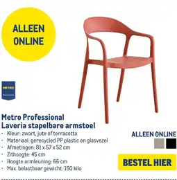 Makro Metro Professional Laveria stapelbare armstoel aanbieding