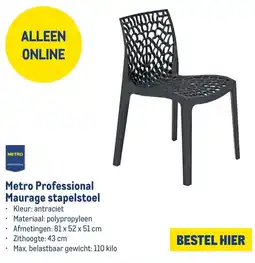 Makro Metro Professional Maurage stapelstoel aanbieding