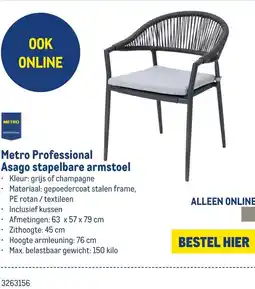 Makro Metro Professional Asago stapelbare armstoel aanbieding