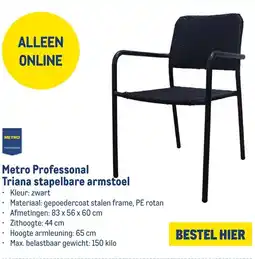 Makro Metro Professonal Triana stapelbare armstoel aanbieding