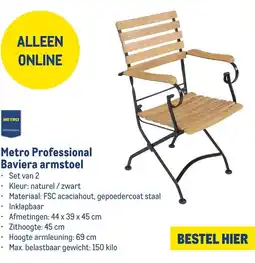 Makro Metro Professional Baviera armstoel aanbieding